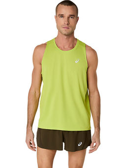 ASICS - Mens Neon Lime Silver Singlet Tank