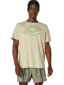 ASICS - Mens Khaki Fujitrail Logo Ss T-Shirt