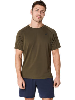 ASICS - Mens Brown Stone Actibreeze Panel Jacquard Ss T-Shirt