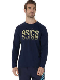 ASICS - Mens Midnight Ascis Hex Cotton Ls T-Shirt
