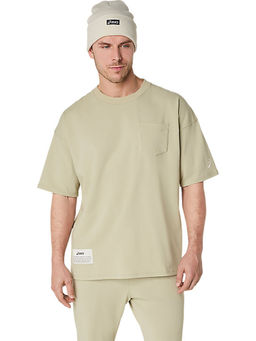 ASICS - Mens Khaki Heavy Weight Relaxed Pocket T-Shirt