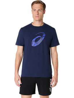 ASICS - Mens Midnight Spiral Logo Graphic Cotton Blend T-Shirt