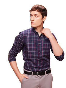 Bombay High - Mens Chequered Electric Purple Shirt