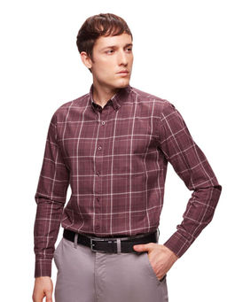 Bombay High - Mens Premium Cotton Coco Brown Checks Shirt