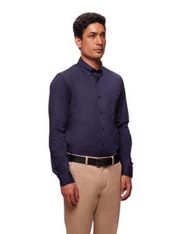 Bombay High - Mens Royal Navy Premium Cotton Solid Shirt