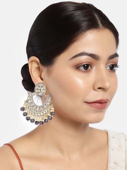 Laida - Gold-Plated & Grey Classic Handcrafted Chandbalis