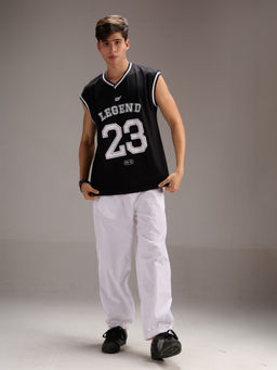 IZF - Parachute Pant & Black Printed Basketball Style Tank Top (Set of 2)