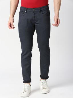 Dragon Hill - Navy Slim Tapered Cotton Stretch Jeans