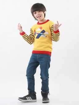 Knitco - Round Neck Acrylic Full Sleeve Yellow Sweater