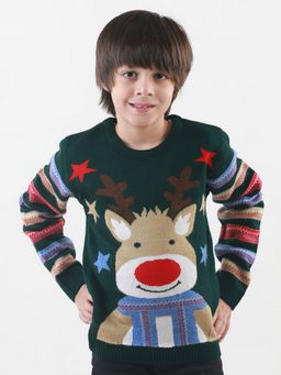 Knitco - Round Neck Full Sleeve Acrylic Multi-coloured Sweater