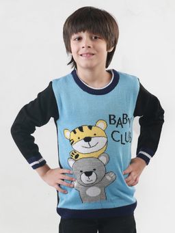 Knitco - Round Neck Acrylic Full Sleeve Multi-coloured Boys Sweater