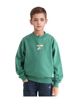 RARE ONES - Green Crew Neck Printed Sweatshirt