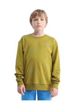 RARE ONES - Olive Crew Neck Printed Sweatshirt