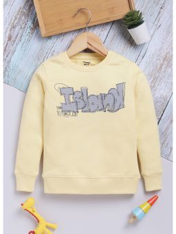 Toonyport - Boys Mustard Round Neck Printed Sweatshirt