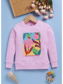Toonyport - Boys Pink Round Neck Printed Sweatshirt