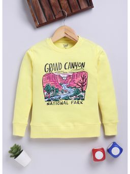 Toonyport - Boys Yellow Round Neck Printed Sweatshirt