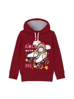 Trampoline - Maroon Graphic Print Hoodie