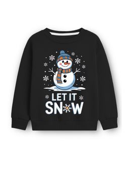 Trampoline - Round Neck Black Graphic Print Sweatshirt