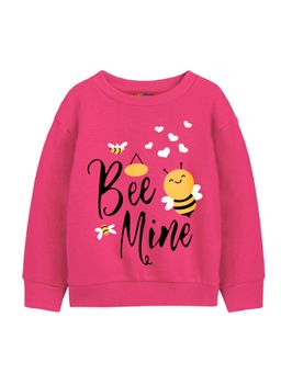 Trampoline - Round Neck Pink Typography Sweatshirt