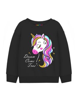 Trampoline - Black Graphic Print Sweatshirt