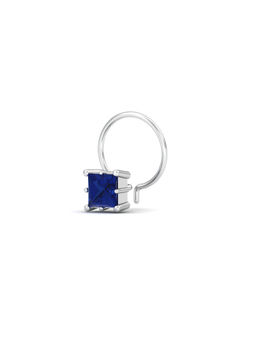 KuberBox - Parzva Blue Sapphire Nose Pin 18K Gold