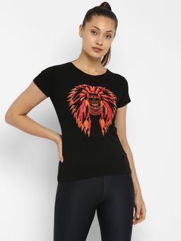 ap'pulse - Women Round Neck Short Sleeve Printed T-Shirt