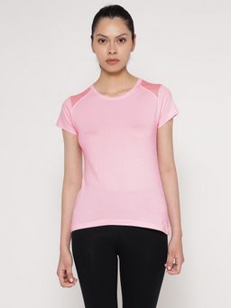 ap'pulse - Women Pink Round Neck Sleeveless T-Shirt