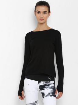 ap'pulse - Women Round Neck Full Sleeves Black T-Shirt