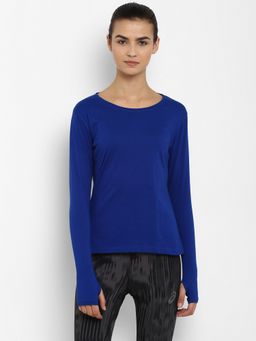ap'pulse - Women Round Neck Full Sleeves Blue T-Shirt