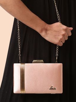 Lavie - Women's Gold Strap Handle Small Frame Clutch (S)