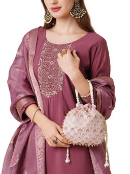 Lavie - Women's Noor Chevron Embroidered Small Potli (Small)