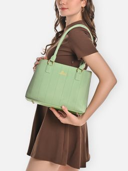 Lavie - Women Green Solid Satchel Bag (M)