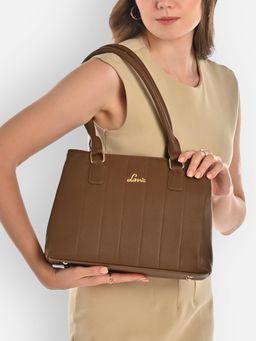 Lavie - Women Tan Solid Satchel Bag (M)