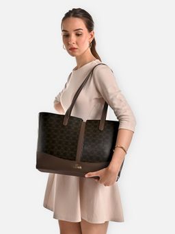 Lavie - Women's Mono Freya Tote Handbag (Brown) (L)