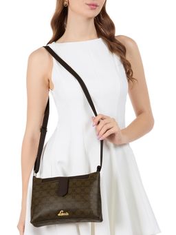 Lavie - Womens Brown Mono Keiko 2C Top Zip Sling Bag (L)