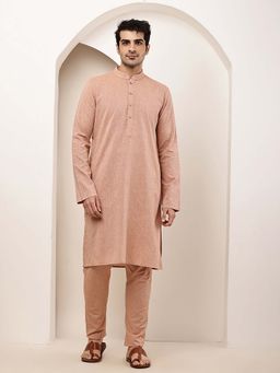 MULTI SHADES - Men's Peach Straight Kurta and Pyjama