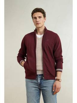Louis Philippe - Men Casual Maroon Solid Jacket