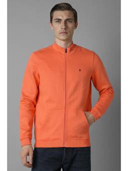 Louis Philippe - Men Casual Orange Solid Jacket