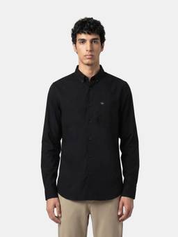 The Bear House - Men Solid Black Causal Shirt