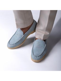Monkstory - Men Yacht Club Penny Stitch Loafers - Blue