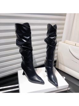 MISS MOSA BY AKANKSHA - Women Black Miela Pointed Leather Casual Boots