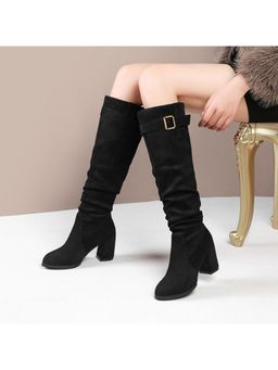MISS MOSA BY AKANKSHA - Women Black Taylor High Block Buckle Boots