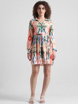 ONLY - Pink Printed Fit & Flare Mini Dress (Set of 2)