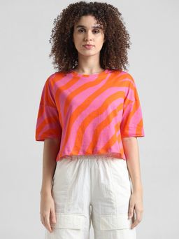 ONLY - Pink Printed T-Shirt