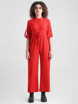 ONLY - Red Drawstring Detail Jumpsuit