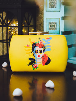 NR by Nidhi Rathi - Printed Yellow Clutch