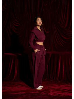 Lea Clothing - Berrywood Burgundy Wide-Leg Pant