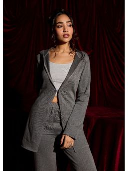 Lea Clothing - Slate Knit Zip Hoodie Cardigan and Cami