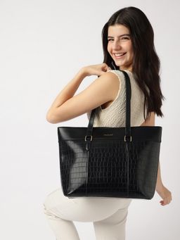 Fastrack - Black Textured Croco Core Handbag