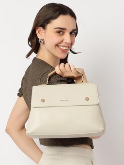 Fastrack - White Solid Boss Vibe Slingbag with Detachable Strap